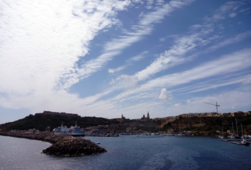 The view of Gozo as the ferry pulled in